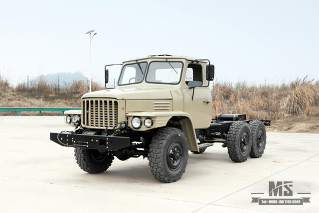 东风六驱EQ2082底盘_170马力EQ2082双玻尖头越野卡车底盘_240运输车_6×6卡车出口专用底盘
