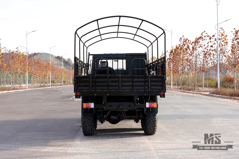 东风EQ2102越野三轴卡车_190马力六轮驱动黑色货物整车_全轮驱动EQ2102G出口专用整车