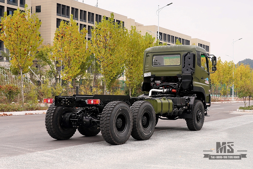 450HP东风六轮驱动重型卡车底盘改装_6×6重型卡车三轴商用整车 底盘_6WD后双15T定制底盘出口特价底盘