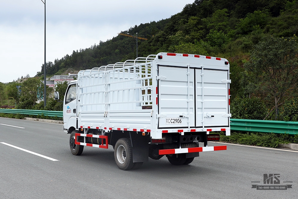 东风4*4轻卡篦条运输车_东风四轮驱动单排驾驶室仓储车_出售箱桩车_出口专用卡车