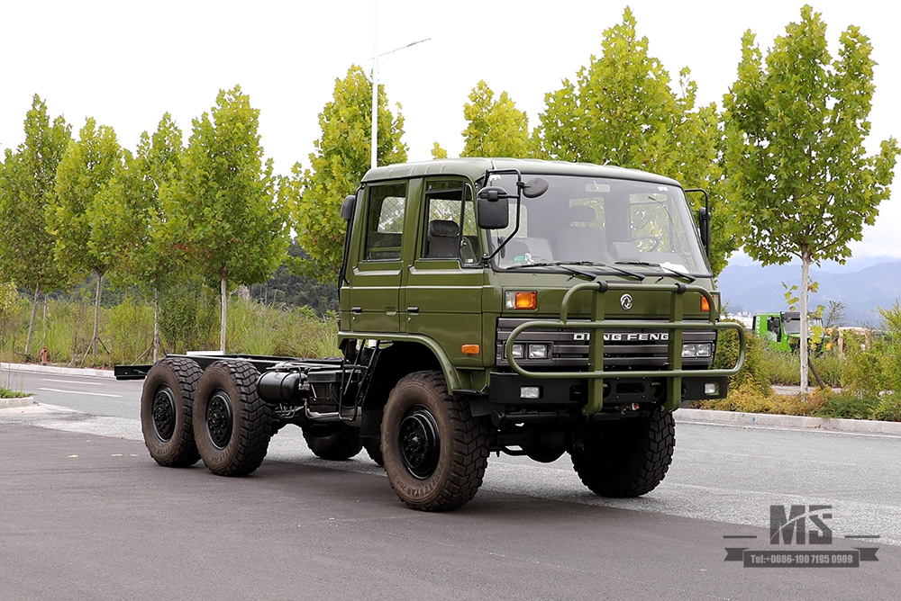 190马力军绿东风EQ2102六驱底盘_6×6 EQ246 153双排驾驶室越野底盘_东风出口专用整车 底盘