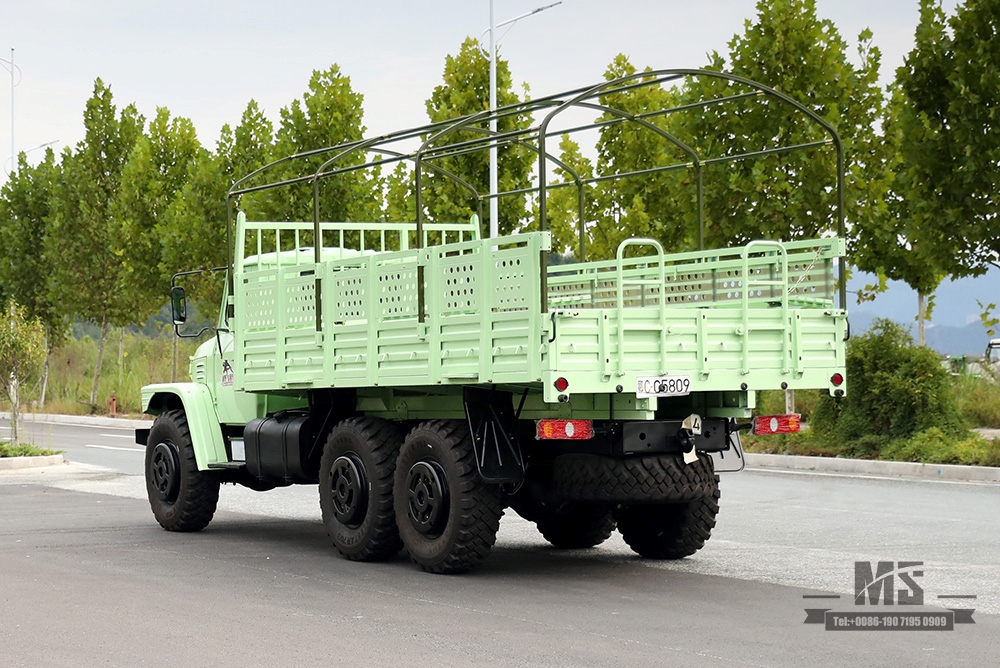 东风六轮驱动EQ2100越野卡车_190马力东风6×6 3.5T三轴单排尖头卡车带篷布杆_出口专用整车 