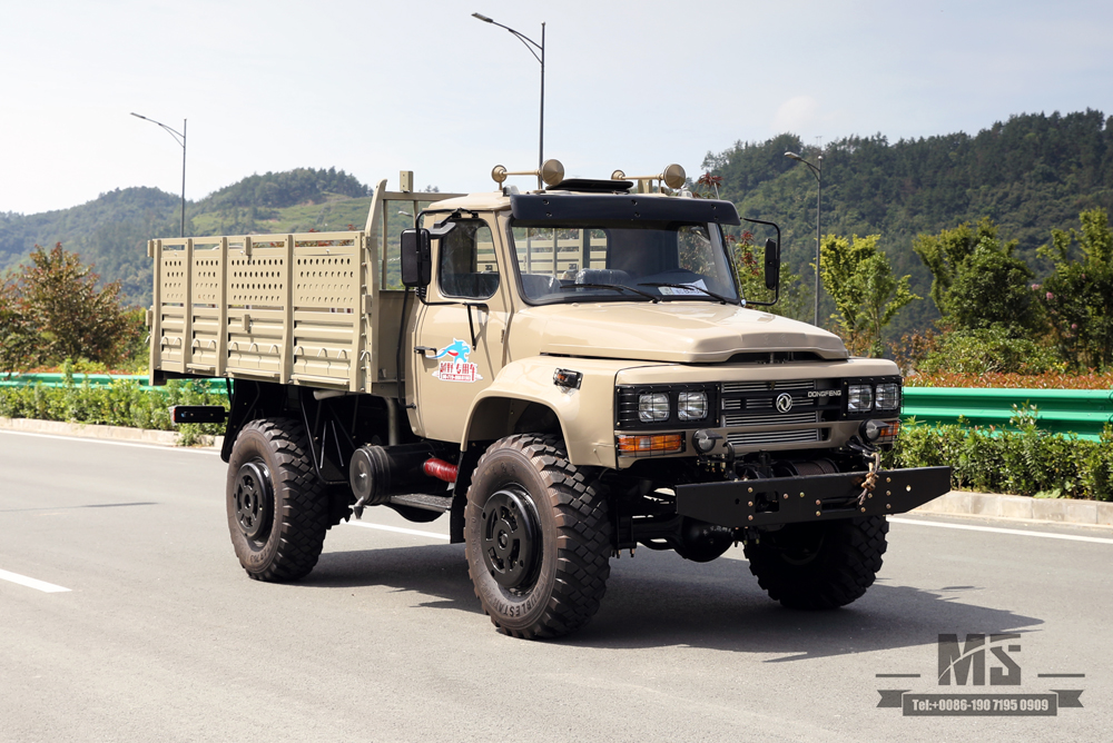 东风四轮驱动货车长头2.5吨越野卡车_4*4新型尖头驾驶室卡车_带绞车出口专用长途卡车整车