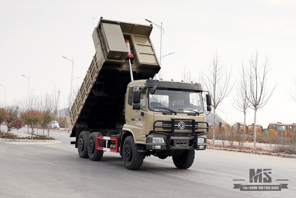 210hp 6*6 东风自卸卡车_平头自卸车六轮驱动越野运输卡车出售_出口特价整车