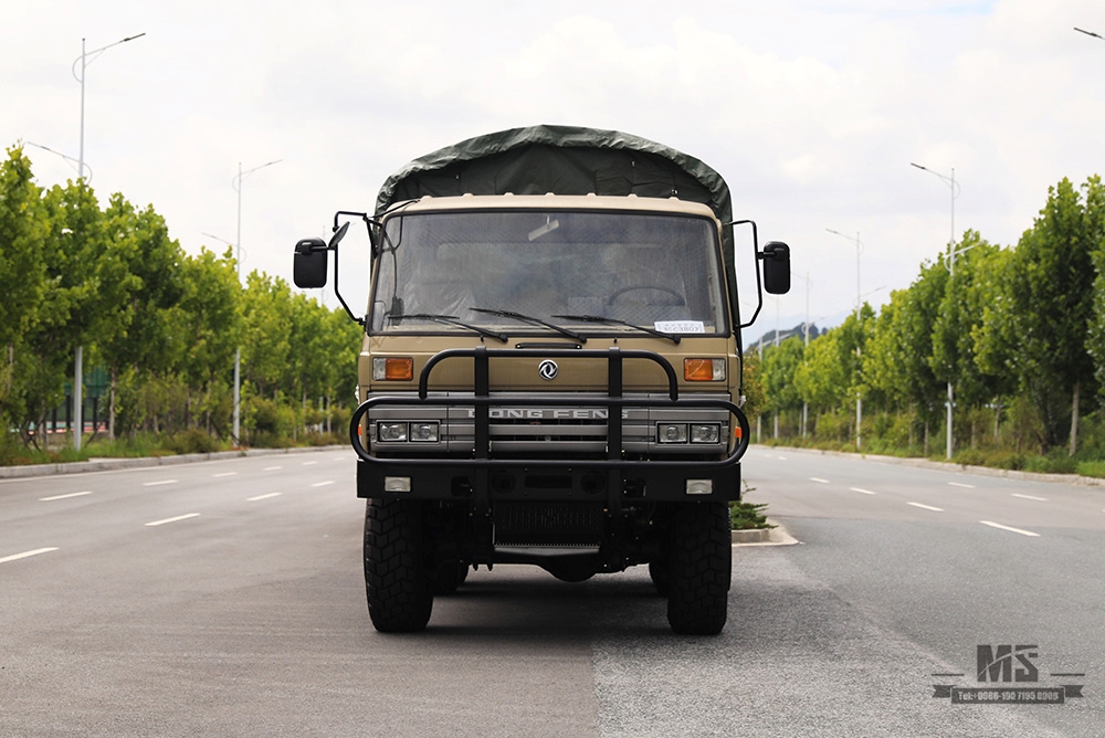 东风六驱驼灰EQ2102越野车_190马力三轴驼灰篷布杆货车_全轮驱动出口专用整车