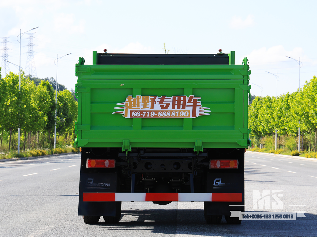 东风10吨四驱平头浅绿自卸卡车（170马力）|特种出口卡车 