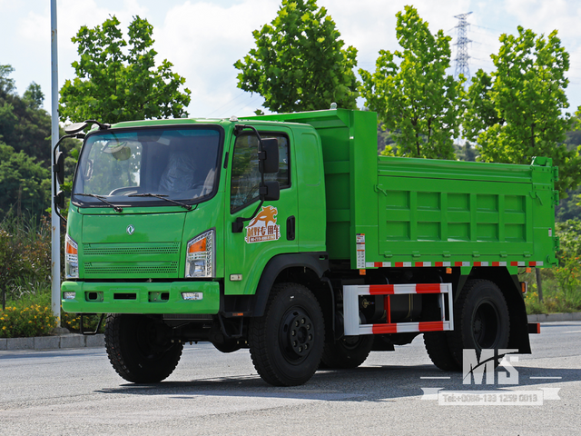 东风10吨四驱平头浅绿自卸卡车（170马力）|特种出口卡车 