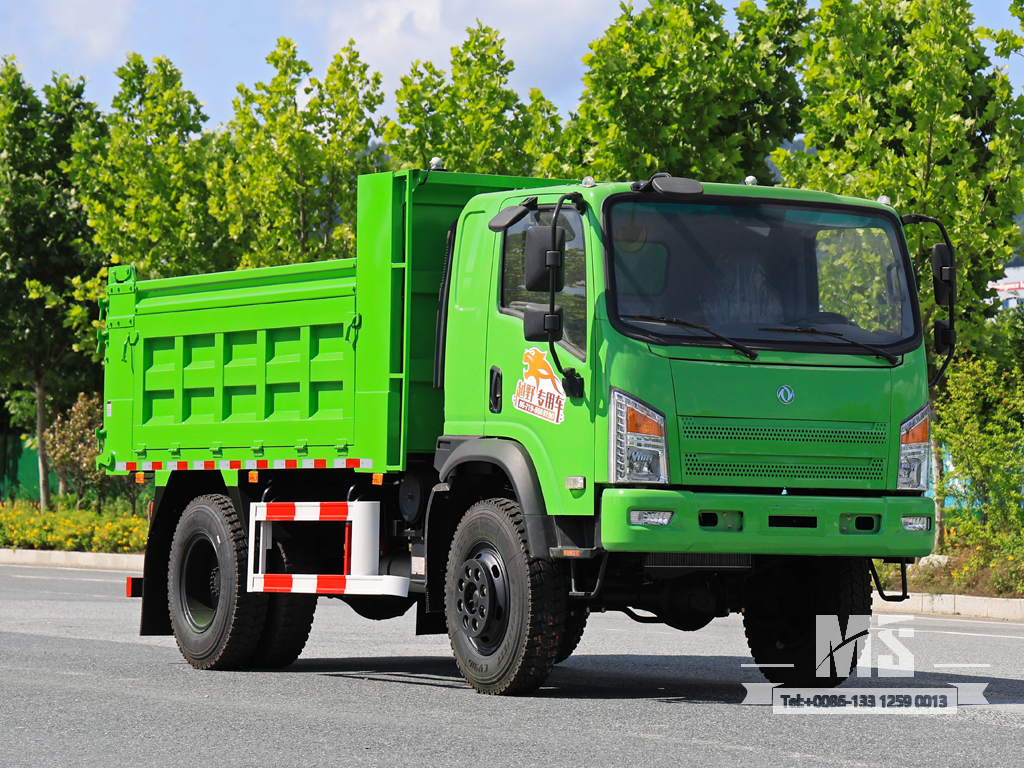 东风10吨四驱平头浅绿自卸卡车（170马力）|特种出口卡车 